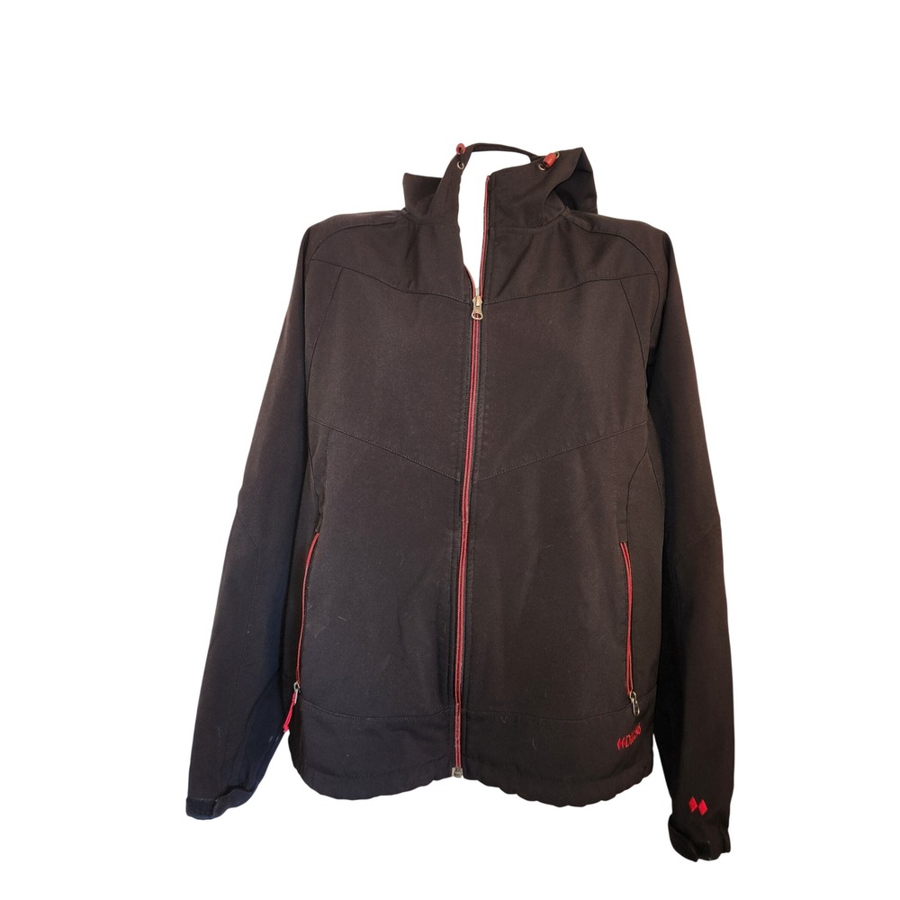 Double‎ Diamond Mens Black Softshell Fleece Lined Hooded Jacket Large RN 100935